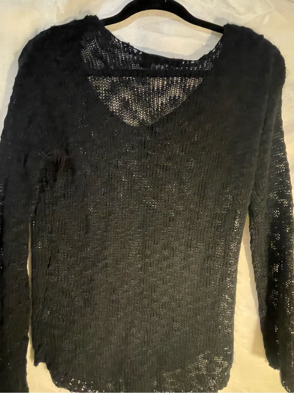 Lightweight Black V-Neck Women's Sweater